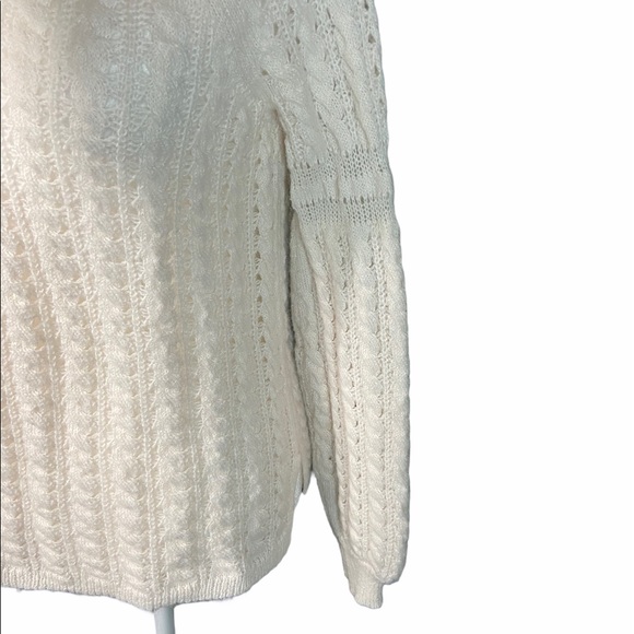 LOFT Knit Sweater Top White Size Petite Small - Picture 4 of 9